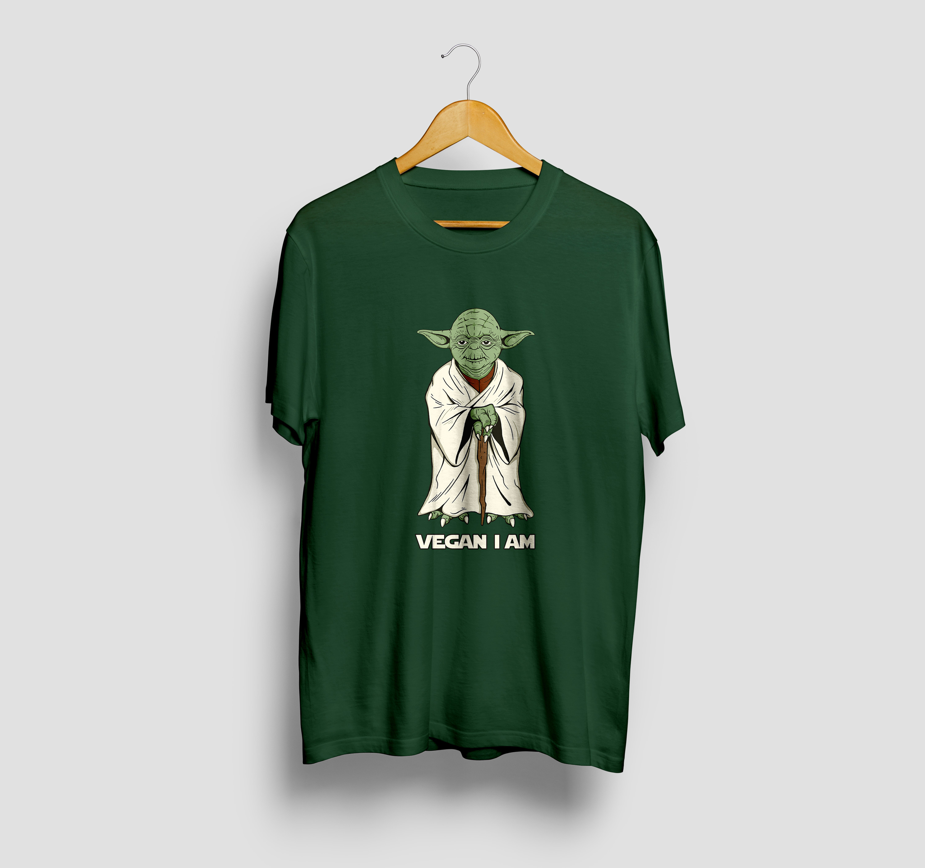 Vegan I Am — forest green T-shirt