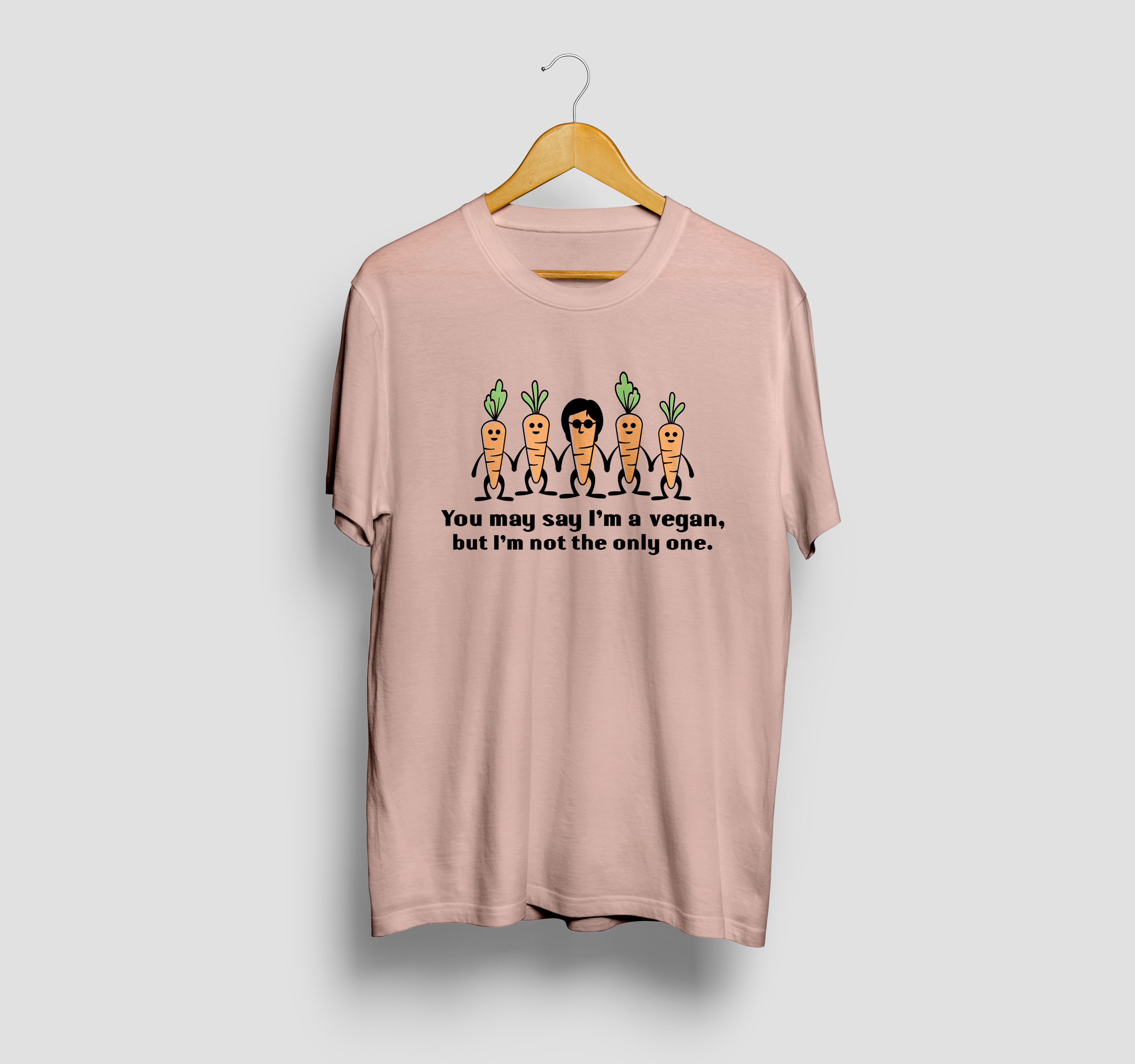 Vegan Lennon — pink vegan T-shirt